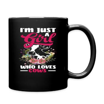 I'm just a girl who loves cows - Full Colour Mug - black - Right