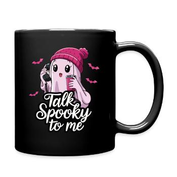 lHalloween Ghost Funny Talk Spooky To Me - Tasse einfarbig - Schwarz - Rechts