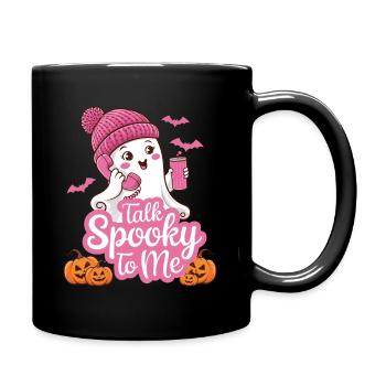 Halloween Ghost Funny Talk Spooky To Me - Tasse einfarbig - Schwarz - Rechts