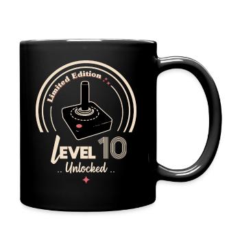 Level 10 freigeschaltet - Tasse einfarbig - Schwarz - Rechts