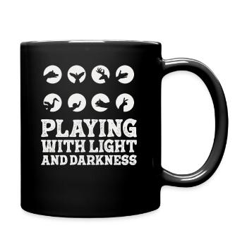 Shadow Puppetry Theater Show Art - Full Colour Mug - black - Right