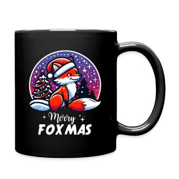 Christmas Merry Foxmas Fox Snow Fox Nature - Full Colour Mug - black - Right