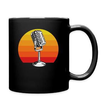 Retro Microphone Design for Music Lovers Karaoke - Full Colour Mug - black - Right