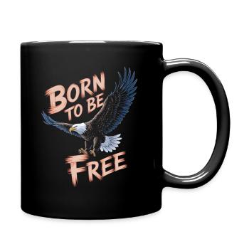 Aigle Né pour être libre - Mug uni - noir - Droite