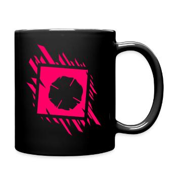 Florian Cross - Pink - Firefighter gift, Firewoman - Full Colour Mug - black - Right