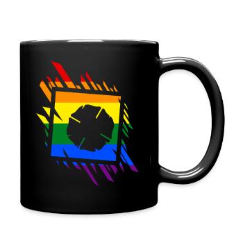 Florian Cross - Rainbow - Firefighter gift - LGBT - Full Colour Mug - black - Right