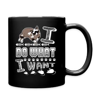 Snowshoe Cat Snowshoe Cat I Do What I Want - Full Colour Mug - black - Right