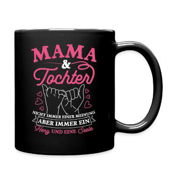 Mama & Tochter Nicht Immer Einer Meinung Herz & Se - Tasse einfarbig - Schwarz - Rechts