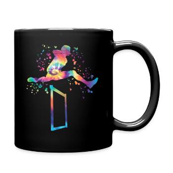 Hurdle Run Obstacle Course Kids Hurdle Run - Full Colour Mug - black - Right