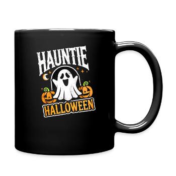 Drôle de tante Halloween avec fantôme effrayant - Mug uni - noir - Droite