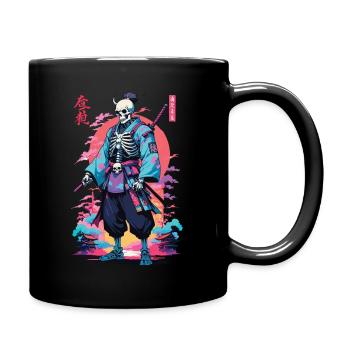 Oni Skeleton Samurai & Vaporwave Design esthétique - Mug uni - noir - Droite