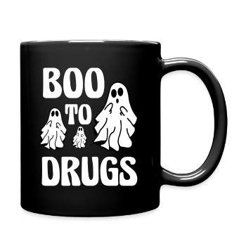 Boo to Drugs, drôle de slogan fantôme - Mug uni - noir - Droite