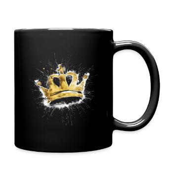 Crown with white color - Full Colour Mug - black - Right