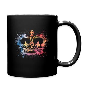 Krone verschiedene Farben - Tasse einfarbig - Schwarz - Rechts