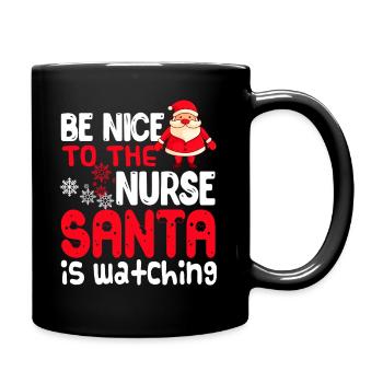 Be Nice To Nurse Christmas - Full Colour Mug - black - Right