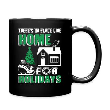 Christmas No Place Like Home For Holidays - Full Colour Mug - black - Right