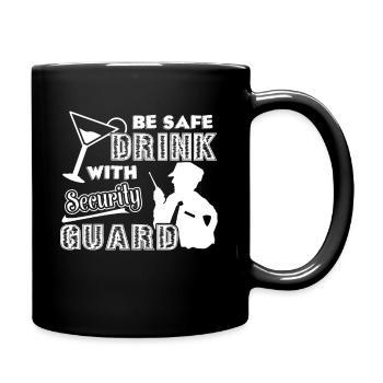 Security Guard Drink with Security Guard - Full Colour Mug - black - Right