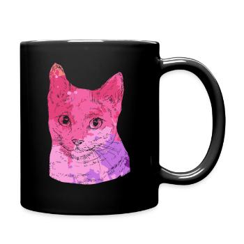 Cat Russian Blue Cat Colorful - Full Colour Mug - black - Right