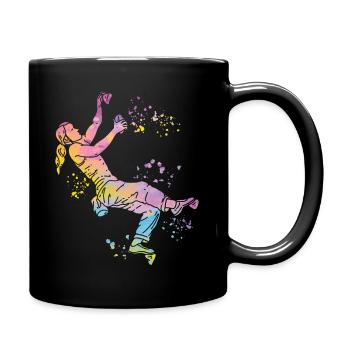 Boulderer Colorsplash Boulder Bouldering - Full Colour Mug - black - Right