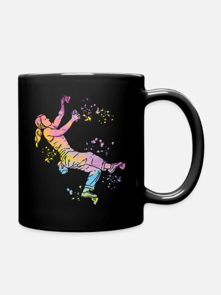 Boulderer Colorsplash Boulder Bouldern - Tasse einfarbig - Schwarz
