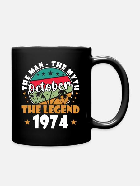 50. Geburtstag Original Oktober 1974 Jahrgang 74 - Tasse einfarbig - Schwarz
