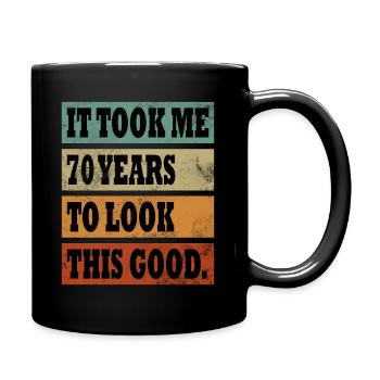 70th Birthday Handsome 1954 Funny 70 Years - Full Colour Mug - black - Right