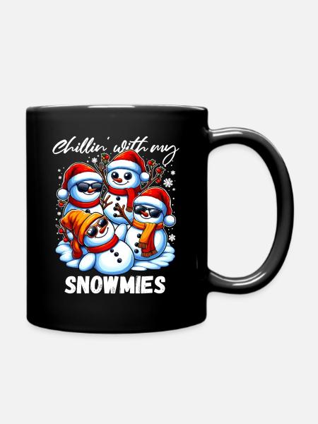 Weihnachten Schneemann Kumpel Freunde Fun Lustig - Tasse einfarbig - Schwarz