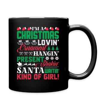 Christmas I Am A Christmas Girl - Full Colour Mug - black - Right