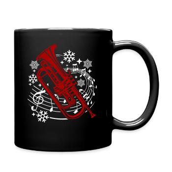 Funny Trumpet Christmas - Full Colour Mug - black - Right