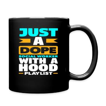 Just a cool social worker - Full Colour Mug - black - Right