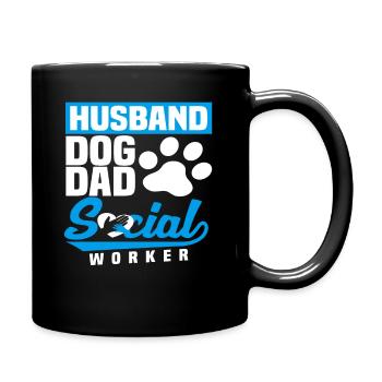 Husband Dog Dad Social Worker - Full Colour Mug - black - Right