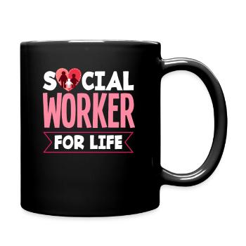 Travailleur social à vie - Mug uni - noir - Droite