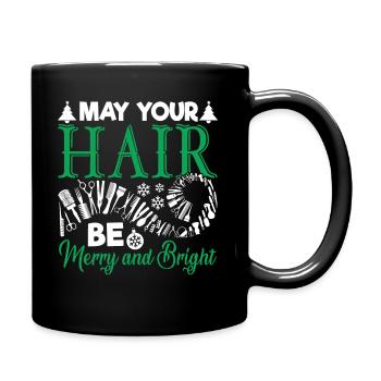 Hairstylist May Your Hair Be Merry And Bright - Full Colour Mug - black - Right