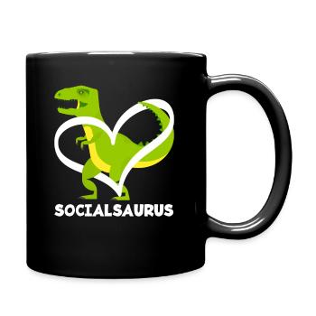 Socialsaurus Dinosaur Heart - Full Colour Mug - black - Right