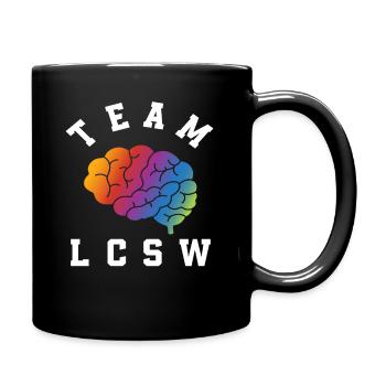 Team LCSW Colorful Brain Motif - Full Colour Mug - black - Right