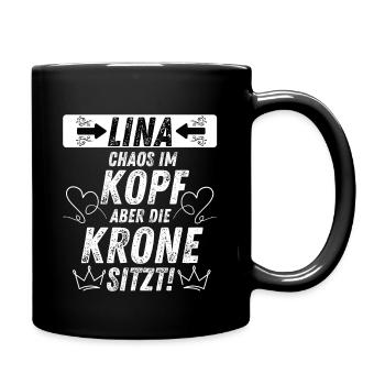 MIA Chaos Krone Frauen Empowerment Humor - Tasse einfarbig - Schwarz - Rechts