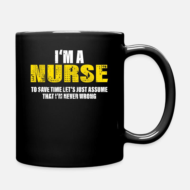 Krankenschwester Lustig Spruch Beruf Kollegen - Tasse einfarbig - Schwarz