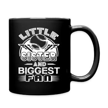 Baseball Little Sister and Biggest Fan - Full Colour Mug - black - Right