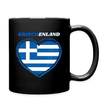 Griechenland Flagge - Tasse einfarbig - Schwarz - Rechts