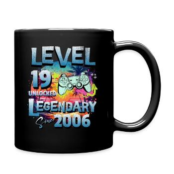 Level 19 Unlocked since 2006 Birthday - Full Colour Mug - black - Right