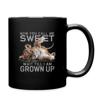 Lion maintenant tu m’appelles doux, attends que je sois grand - Mug uni - noir - Droite