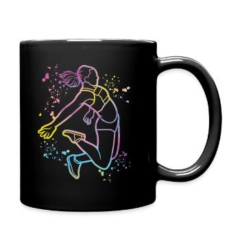 Weitspringer Weitspringen Kinder Weitsprung - Tasse einfarbig - Schwarz - Rechts