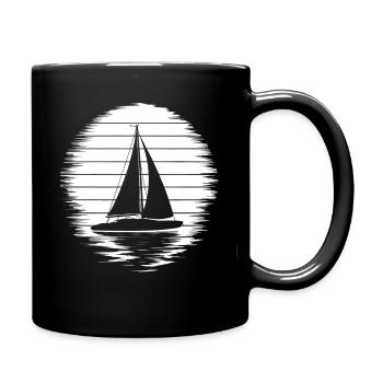 Voilier Catamaran à voile Skipper Yacht à voile - Mug uni - noir - Droite