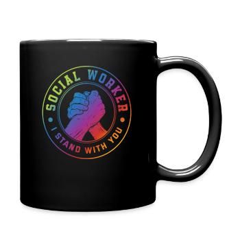 Travail social Je suis à vos côtés - Mug uni - noir - Droite