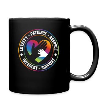 Loyalty Patience Respect Interest Support - Full Colour Mug - black - Right