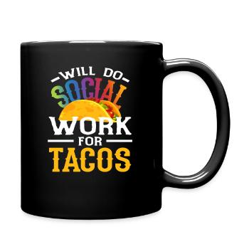 Devenir travailleur social pour les tacos - Mug uni - noir - Droite