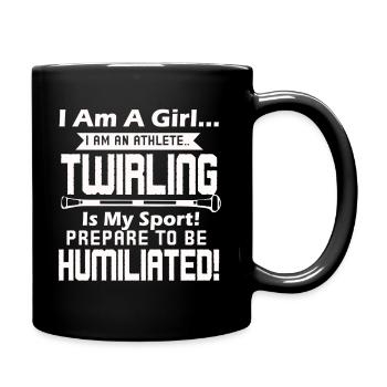 I Am A Baton Twirling Girl - Full Colour Mug - black - Right
