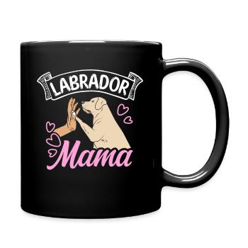 Labrador Maman chien Chien Maman Aller Se promener Favori - Mug uni - noir - Droite