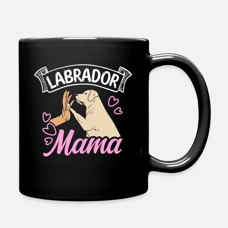 Labrador Mama Hund Hundemama Gassi Gehen Lieblings - Tasse einfarbig - Schwarz