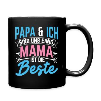 Papa et moi sommes d’accord pour dire que maman est la meilleure chérie - Mug uni - noir - Droite